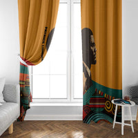 Patrice Lumumba Window Curtain with Profile Portrait and Bold Africa Will Rise Statement - Wonder Print Shop