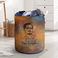 Patrice Lumumba Laundry Basket with Line Art Portrait and Truth Cannot Be Killed Inspirational Quote - Wonder Print Shop