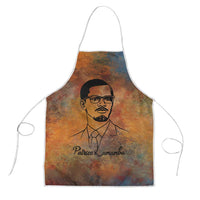 Patrice Lumumba Apron with Line Art Portrait and Truth Cannot Be Killed Inspirational Quote - Wonder Print Shop
