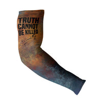 Patrice Lumumba Arm Sleeves with Line Art Portrait and Truth Cannot Be Killed Inspirational Quote - Wonder Print Shop