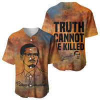 Patrice Lumumba Baseball Jersey with Line Art Portrait and Truth Cannot Be Killed Inspirational Quote - Wonder Print Shop