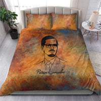 Patrice Lumumba Bedding Set with Line Art Portrait and Truth Cannot Be Killed Inspirational Quote - Wonder Print Shop