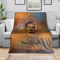 Patrice Lumumba Blanket with Line Art Portrait and Truth Cannot Be Killed Inspirational Quote - Wonder Print Shop