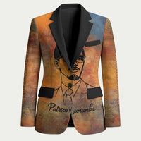 Patrice Lumumba Blazer with Line Art Portrait and Truth Cannot Be Killed Inspirational Quote - Wonder Print Shop