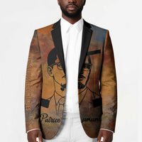 Patrice Lumumba Blazer with Line Art Portrait and Truth Cannot Be Killed Inspirational Quote - Wonder Print Shop