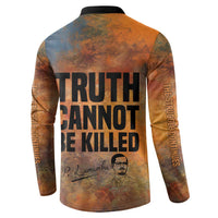 Patrice Lumumba Button Sweatshirt with Line Art Portrait and Truth Cannot Be Killed Inspirational Quote