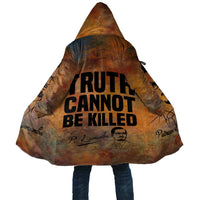 Patrice Lumumba Cloak with Line Art Portrait and Truth Cannot Be Killed Inspirational Quote - Wonder Print Shop