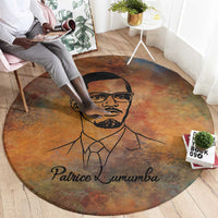 Patrice Lumumba Round Carpet with Line Art Portrait and Truth Cannot Be Killed Inspirational Quote - Wonder Print Shop