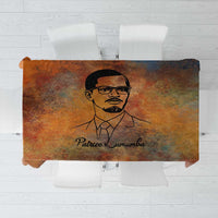Patrice Lumumba Tablecloth with Line Art Portrait and Truth Cannot Be Killed Inspirational Quote - Wonder Print Shop
