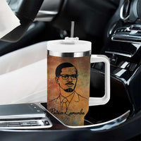 Patrice Lumumba Tumbler With Handle with Line Art Portrait and Truth Cannot Be Killed Inspirational Quote - Wonder Print Shop