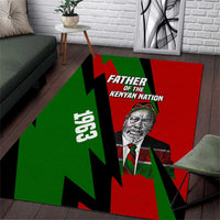 Jomo Kenyatta Area Rug Patriotic Colors Design and Father of the Kenyan Nation Tribute - Wonder Print Shop