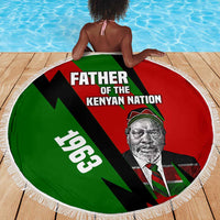Jomo Kenyatta Beach Blanket Patriotic Colors Design and Father of the Kenyan Nation Tribute - Wonder Print Shop