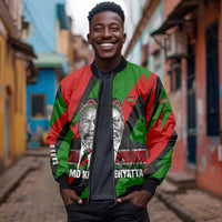 Jomo Kenyatta Bomber Jacket Patriotic Colors Design and Father of the Kenyan Nation Tribute - Wonder Print Shop