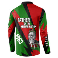 Jomo Kenyatta Button Sweatshirt Patriotic Colors Design and Father of the Kenyan Nation Tribute