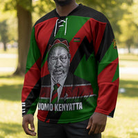 Jomo Kenyatta Hockey Jersey Patriotic Colors Design and Father of the Kenyan Nation Tribute - Wonder Print Shop