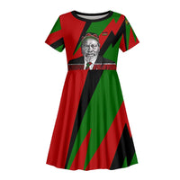 Jomo Kenyatta Kid Short Sleeve Dress Patriotic Colors Design and Father of the Kenyan Nation Tribute - Wonder Print Shop