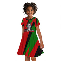 Jomo Kenyatta Kid Short Sleeve Dress Patriotic Colors Design and Father of the Kenyan Nation Tribute - Wonder Print Shop