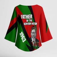 Jomo Kenyatta Kimono Sleeve Blouse Patriotic Colors Design and Father of the Kenyan Nation Tribute - Wonder Print Shop