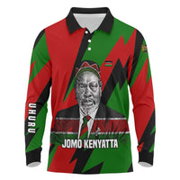 Jomo Kenyatta Long Sleeve Polo Shirt Patriotic Colors Design and Father of the Kenyan Nation Tribute - Wonder Print Shop