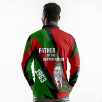 Jomo Kenyatta Long Sleeve Polo Shirt Patriotic Colors Design and Father of the Kenyan Nation Tribute - Wonder Print Shop
