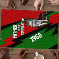 Jomo Kenyatta Puzzle Patriotic Colors Design and Father of the Kenyan Nation Tribute - Wonder Print Shop