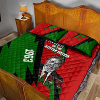 Jomo Kenyatta Quilt Bed Set Patriotic Colors Design and Father of the Kenyan Nation Tribute - Wonder Print Shop