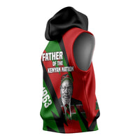 Jomo Kenyatta Sleeveless Hoodie Patriotic Colors Design and Father of the Kenyan Nation Tribute - Wonder Print Shop