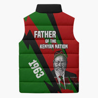 Jomo Kenyatta Sleeveless Puffer Jacket Patriotic Colors Design and Father of the Kenyan Nation Tribute - Wonder Print Shop