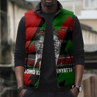Jomo Kenyatta Sleeveless Puffer Jacket Patriotic Colors Design and Father of the Kenyan Nation Tribute - Wonder Print Shop