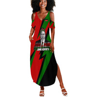 Jomo Kenyatta Summer Maxi Dress Patriotic Colors Design and Father of the Kenyan Nation Tribute - Wonder Print Shop
