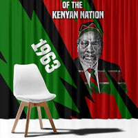 Jomo Kenyatta Window Curtain Patriotic Colors Design and Father of the Kenyan Nation Tribute - Wonder Print Shop