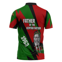 Jomo Kenyatta Zipper Polo Shirt Patriotic Colors Design and Father of the Kenyan Nation Tribute - Wonder Print Shop