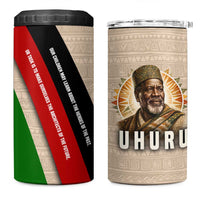 Jomo Kenyatta 4 in 1 Can Cooler Tumbler Uhuru and Kenyan Heritage Quote Tribute - Wonder Print Shop