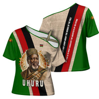 Jomo Kenyatta Cross Shoulder Shirt Uhuru and Kenyan Heritage Quote Tribute - Wonder Print Shop