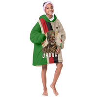 Jomo Kenyatta Kid Wearable Blanket Hoodie Uhuru and Kenyan Heritage Quote Tribute - Wonder Print Shop