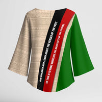 Jomo Kenyatta Kimono Sleeve Blouse Uhuru and Kenyan Heritage Quote Tribute - Wonder Print Shop