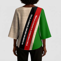 Jomo Kenyatta Kimono Sleeve Blouse Uhuru and Kenyan Heritage Quote Tribute - Wonder Print Shop