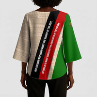 Jomo Kenyatta Kimono Sleeve Blouse Uhuru and Kenyan Heritage Quote Tribute - Wonder Print Shop
