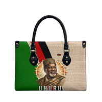 Jomo Kenyatta Leather Bag Uhuru and Kenyan Heritage Quote Tribute - Wonder Print Shop