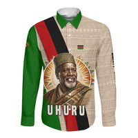 Jomo Kenyatta Long Sleeve Button Shirt Uhuru and Kenyan Heritage Quote Tribute - Wonder Print Shop