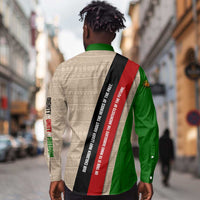 Jomo Kenyatta Long Sleeve Button Shirt Uhuru and Kenyan Heritage Quote Tribute - Wonder Print Shop