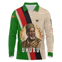 Jomo Kenyatta Long Sleeve Polo Shirt Uhuru and Kenyan Heritage Quote Tribute - Wonder Print Shop