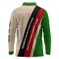 Jomo Kenyatta Long Sleeve Polo Shirt Uhuru and Kenyan Heritage Quote Tribute - Wonder Print Shop