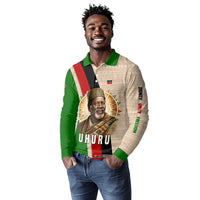 Jomo Kenyatta Long Sleeve Polo Shirt Uhuru and Kenyan Heritage Quote Tribute - Wonder Print Shop