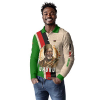 Jomo Kenyatta Long Sleeve Polo Shirt Uhuru and Kenyan Heritage Quote Tribute - Wonder Print Shop