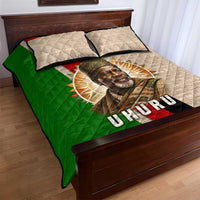 Jomo Kenyatta Quilt Bed Set Uhuru and Kenyan Heritage Quote Tribute - Wonder Print Shop