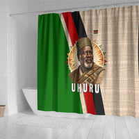 Jomo Kenyatta Shower Curtain Uhuru and Kenyan Heritage Quote Tribute - Wonder Print Shop
