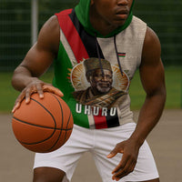 Jomo Kenyatta Sleeveless Hoodie Uhuru and Kenyan Heritage Quote Tribute - Wonder Print Shop