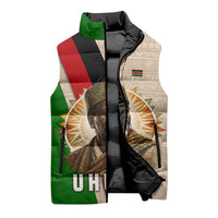Jomo Kenyatta Sleeveless Puffer Jacket Uhuru and Kenyan Heritage Quote Tribute - Wonder Print Shop