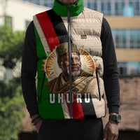 Jomo Kenyatta Sleeveless Puffer Jacket Uhuru and Kenyan Heritage Quote Tribute - Wonder Print Shop